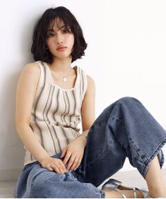 THE SHOP TK / ザ ショップ ティーケー キャミソール・チューブトップ | ランダムガータータンク【前後2WAY/洗濯機OK】