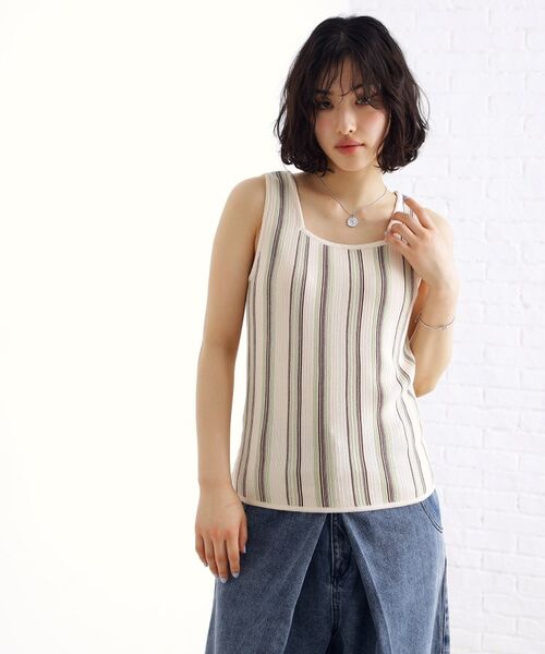 THE SHOP TK / ザ ショップ ティーケー キャミソール・チューブトップ | ランダムガータータンク【前後2WAY/洗濯機OK】 | 詳細16