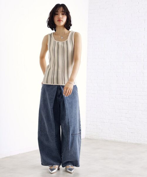 THE SHOP TK / ザ ショップ ティーケー キャミソール・チューブトップ | ランダムガータータンク【前後2WAY/洗濯機OK】 | 詳細19