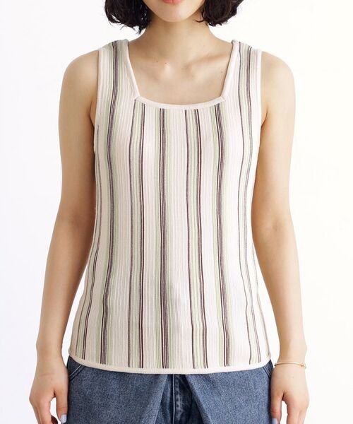 THE SHOP TK / ザ ショップ ティーケー キャミソール・チューブトップ | ランダムガータータンク【前後2WAY/洗濯機OK】 | 詳細22