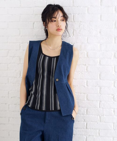 THE SHOP TK / ザ ショップ ティーケー キャミソール・チューブトップ | ランダムガータータンク【前後2WAY/洗濯機OK】 | 詳細3