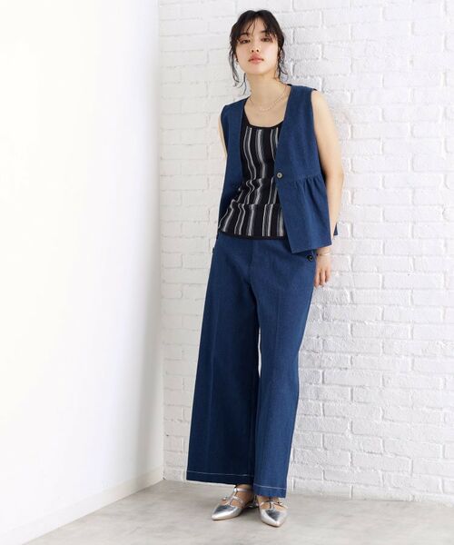 THE SHOP TK / ザ ショップ ティーケー キャミソール・チューブトップ | ランダムガータータンク【前後2WAY/洗濯機OK】 | 詳細5