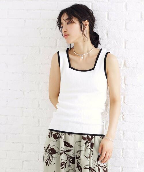 THE SHOP TK / ザ ショップ ティーケー キャミソール・チューブトップ | ランダムガータータンク【前後2WAY/洗濯機OK】 | 詳細7