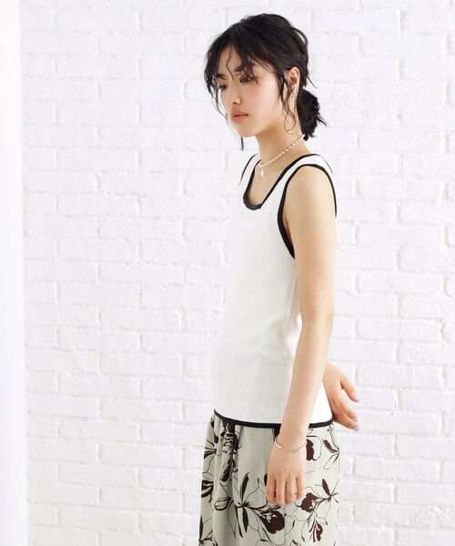 THE SHOP TK / ザ ショップ ティーケー キャミソール・チューブトップ | ランダムガータータンク【前後2WAY/洗濯機OK】 | 詳細8