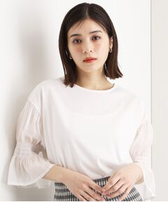 THE SHOP TK / ザ ショップ ティーケー カットソー | 袖シャーリングシアープルオーバー【洗濯機OK】
