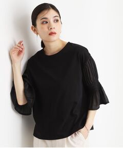 THE SHOP TK / ザ ショップ ティーケー カットソー | 袖シャーリングシアープルオーバー【洗濯機OK】