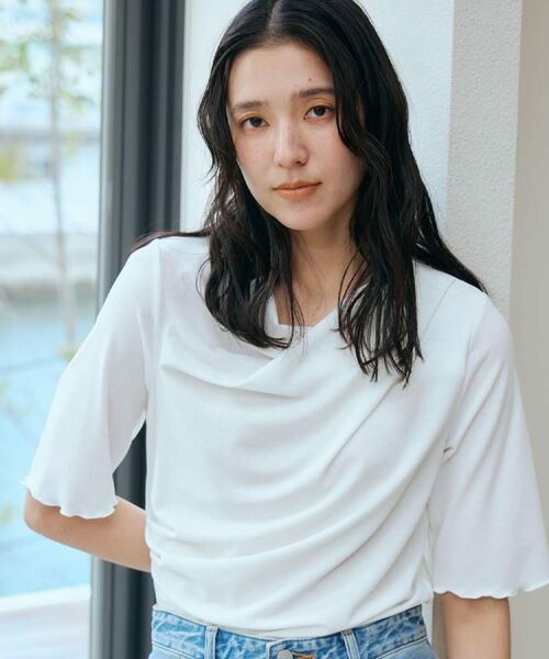 THE SHOP TK / ザ ショップ ティーケー シャツ・ブラウス | ドレープカットソー【洗濯機OK/シワになりにくい】 | 詳細1