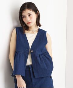 THE SHOP TK / ザ ショップ ティーケー ベスト | デニムペプラムベスト【洗える/親子リンク】