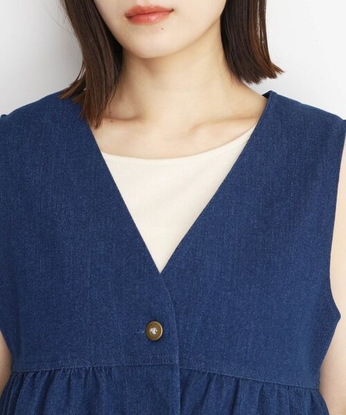 THE SHOP TK / ザ ショップ ティーケー ベスト | デニムペプラムベスト【洗える/親子リンク】 | 詳細11
