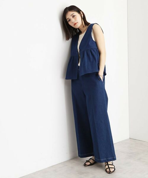 THE SHOP TK / ザ ショップ ティーケー ベスト | デニムペプラムベスト【洗える/親子リンク】 | 詳細2