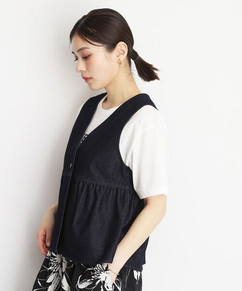 THE SHOP TK / ザ ショップ ティーケー ベスト | デニムペプラムベスト【洗える/親子リンク】 | 詳細4