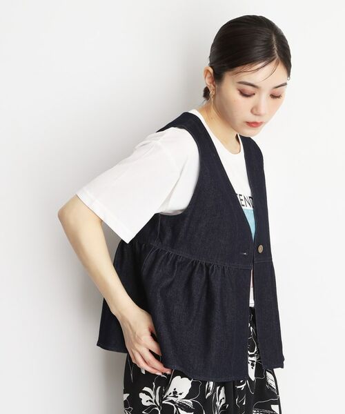 THE SHOP TK / ザ ショップ ティーケー ベスト | デニムペプラムベスト【洗える/親子リンク】 | 詳細5