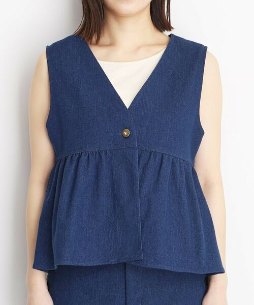THE SHOP TK / ザ ショップ ティーケー ベスト | デニムペプラムベスト【洗える/親子リンク】 | 詳細8