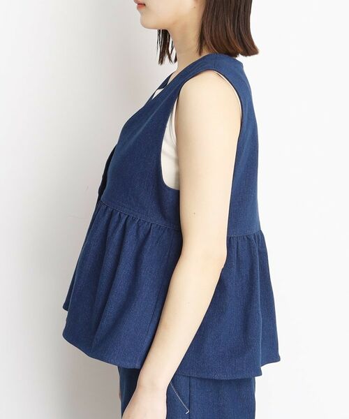 THE SHOP TK / ザ ショップ ティーケー ベスト | デニムペプラムベスト【洗える/親子リンク】 | 詳細9