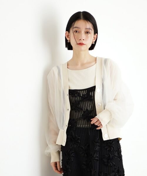THE SHOP TK/ザ ショップ ティーケー シアー重ねカーディガン【洗える】 アイボリー(004) 99 THE SHOP TK/ザ ショップ ティーケー シアー重ねカーディガン【洗える】 アイボリー(004) 99