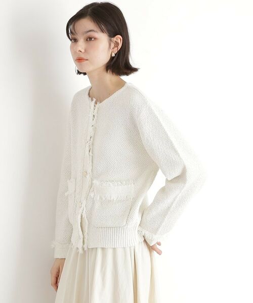 THE SHOP TK / ザ ショップ ティーケー カーディガン・ボレロ | 【通勤/新生活】ノーカラーカーディガン/洗える | 詳細2