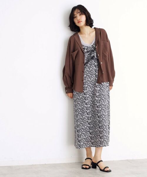 THE SHOP TK / ザ ショップ ティーケー ロング・マキシ丈ワンピース | 小花柄フリルキャミワンピース【洗える】 | 詳細10