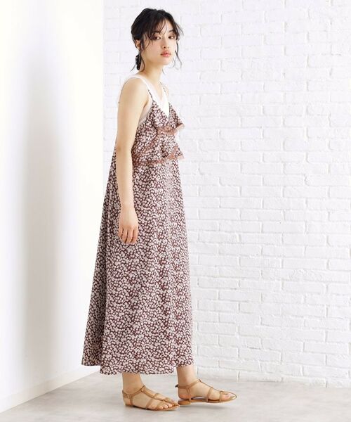 THE SHOP TK / ザ ショップ ティーケー ロング・マキシ丈ワンピース | 小花柄フリルキャミワンピース【洗える】 | 詳細5