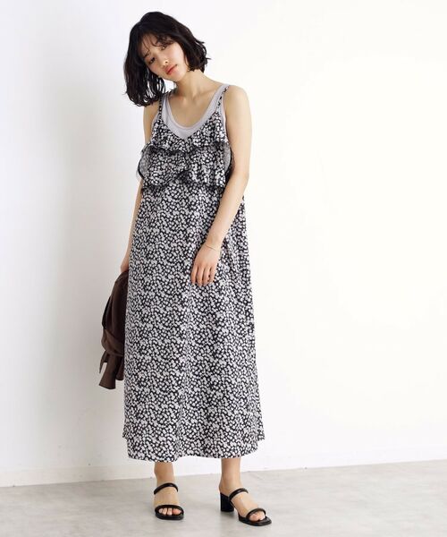 THE SHOP TK / ザ ショップ ティーケー ロング・マキシ丈ワンピース | 小花柄フリルキャミワンピース【洗える】 | 詳細8