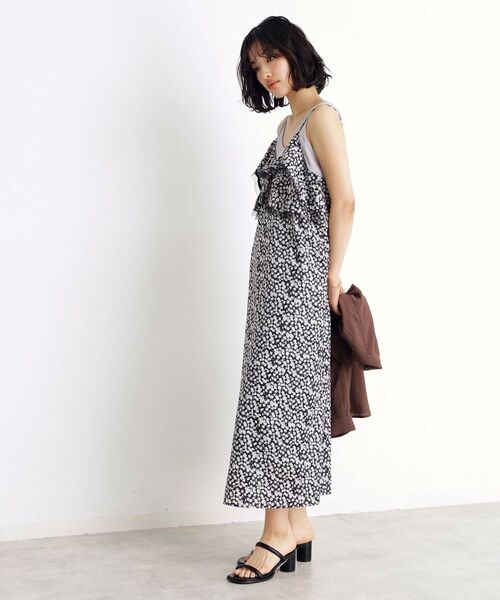 THE SHOP TK / ザ ショップ ティーケー ロング・マキシ丈ワンピース | 小花柄フリルキャミワンピース【洗える】 | 詳細9