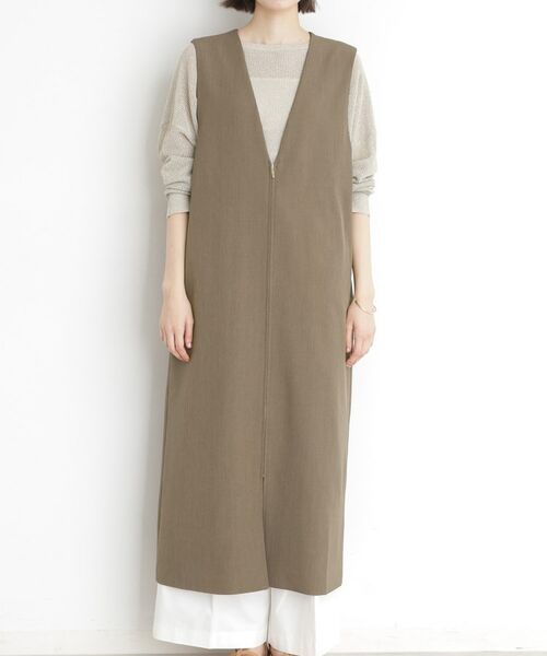 THE SHOP TK / ザ ショップ ティーケー ロング・マキシ丈ワンピース | 2WAYジップジャンスカ【洗える】 | 詳細10