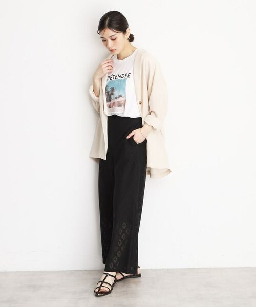 THE SHOP TK / ザ ショップ ティーケー パンツ | レースワイドパンツ【洗濯機OK】 | 詳細8