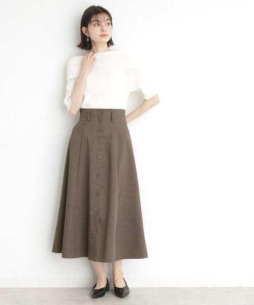 THE SHOP TK / ザ ショップ ティーケー ロング・マキシ丈スカート | フラップベルト付きスカート【洗える】 | 詳細11