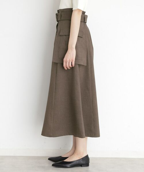 THE SHOP TK / ザ ショップ ティーケー ロング・マキシ丈スカート | フラップベルト付きスカート【洗える】 | 詳細14