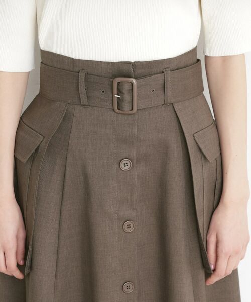 THE SHOP TK / ザ ショップ ティーケー ロング・マキシ丈スカート | フラップベルト付きスカート【洗える】 | 詳細16