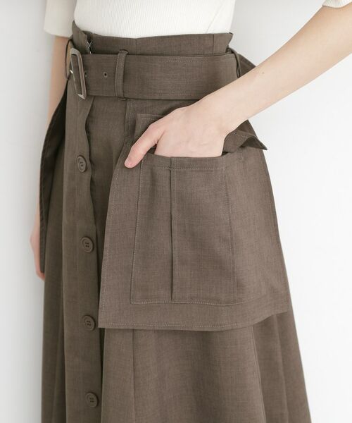 THE SHOP TK / ザ ショップ ティーケー ロング・マキシ丈スカート | フラップベルト付きスカート【洗える】 | 詳細18