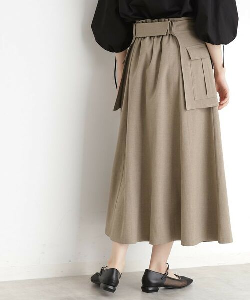 THE SHOP TK / ザ ショップ ティーケー ロング・マキシ丈スカート | フラップベルト付きスカート【洗える】 | 詳細2