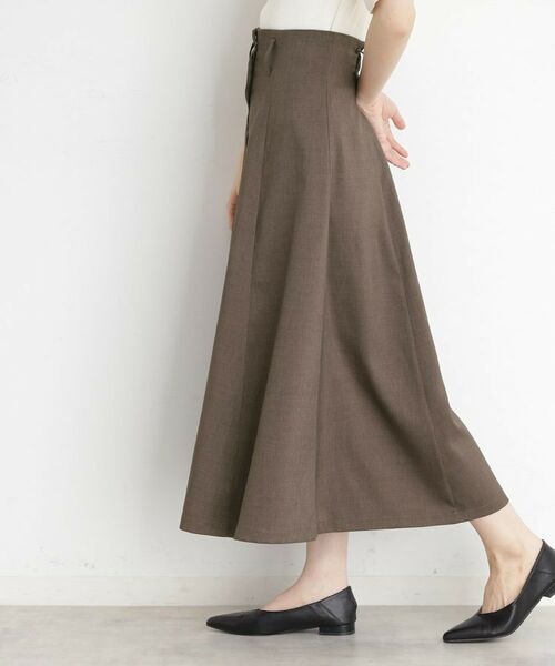 THE SHOP TK / ザ ショップ ティーケー ロング・マキシ丈スカート | フラップベルト付きスカート【洗える】 | 詳細8