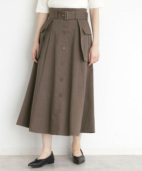 THE SHOP TK/ザ ショップ ティーケー フラップベルト付きスカート【洗える】 スミクロ(018) 12(M) THE SHOP TK/ザ ショップ ティーケー フラップベルト付きスカート【洗える】 スミクロ(018) 12(M)
