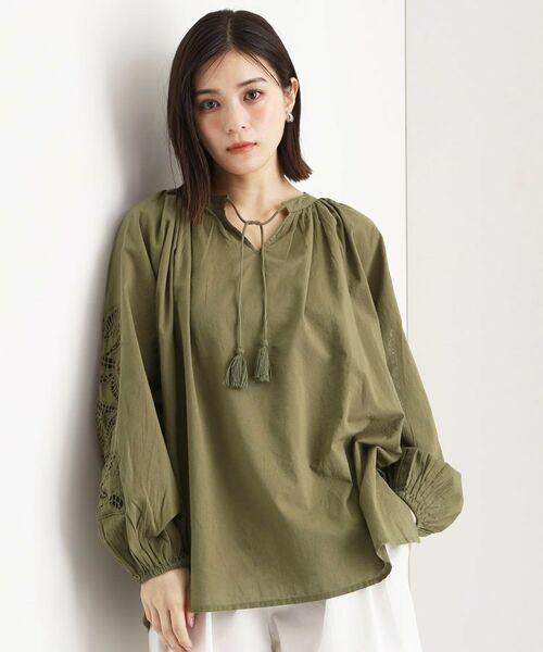 THE SHOP TK / ザ ショップ ティーケー シャツ・ブラウス | 袖刺繍コットンブラウス【洗える】 | 詳細10