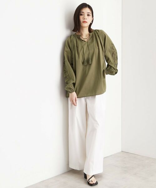 THE SHOP TK / ザ ショップ ティーケー シャツ・ブラウス | 袖刺繍コットンブラウス【洗える】 | 詳細11