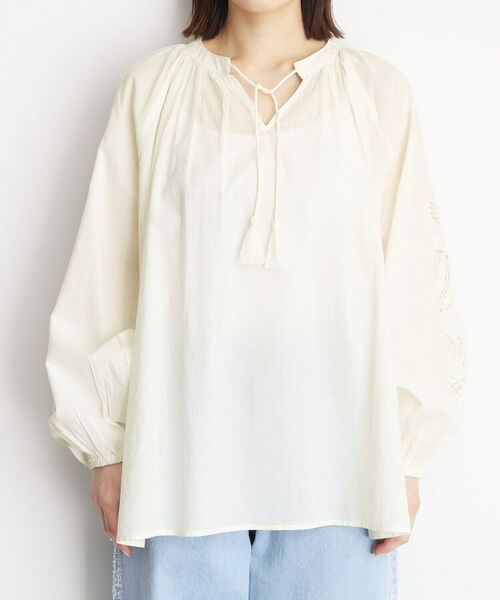 THE SHOP TK / ザ ショップ ティーケー シャツ・ブラウス | 袖刺繍コットンブラウス【洗える】 | 詳細13