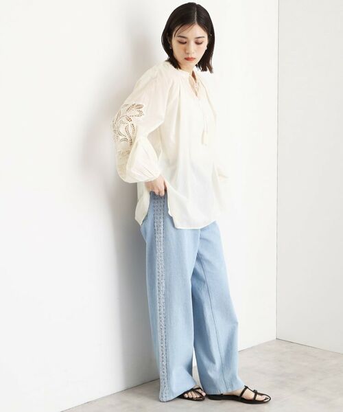 THE SHOP TK / ザ ショップ ティーケー シャツ・ブラウス | 袖刺繍コットンブラウス【洗える】 | 詳細3