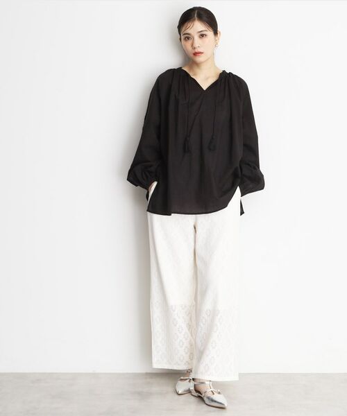 THE SHOP TK / ザ ショップ ティーケー シャツ・ブラウス | 袖刺繍コットンブラウス【洗える】 | 詳細6