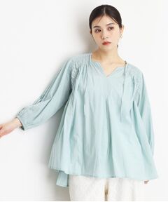 THE SHOP TK / ザ ショップ ティーケー シャツ・ブラウス | コットンシャーリングブラウス【洗える】