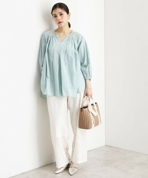 THE SHOP TK / ザ ショップ ティーケー シャツ・ブラウス | コットンシャーリングブラウス【洗える】 | 詳細11