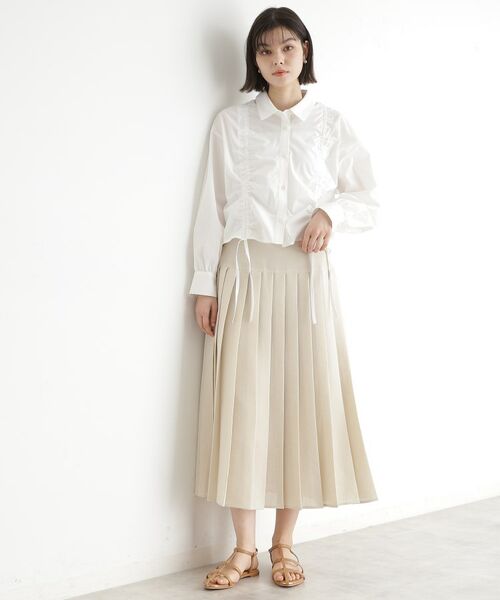 THE SHOP TK / ザ ショップ ティーケー シャツ・ブラウス | リボンギャザーシャツ【洗濯機OK】 | 詳細3