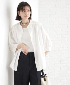 THE SHOP TK / ザ ショップ ティーケー シャツ・ブラウス | 【体型カバー】6分袖バックシャーリングシャツ/洗える