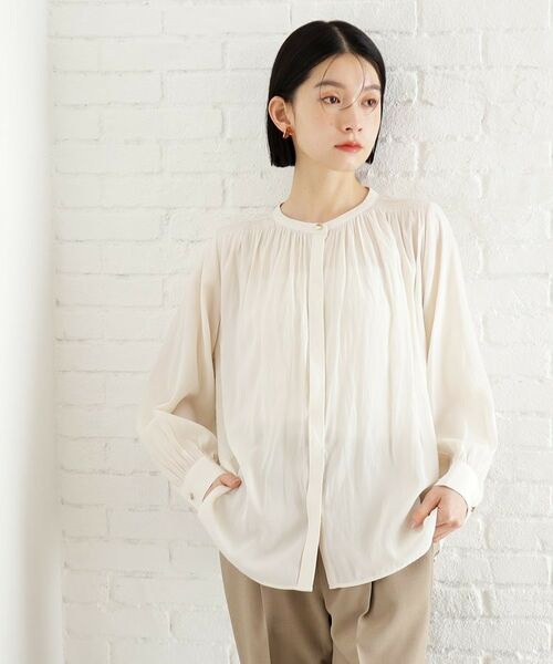 THE SHOP TK/ザ ショップ ティーケー 【通勤/セレモニー】ヴィンテージサテンブラウス/洗える アイボリー(004) 13(L) THE SHOP TK/ザ ショップ ティーケー 【通勤/セレモニー】ヴィンテージサテンブラウス/洗える アイボリー(004) 13(L)