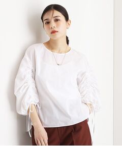 THE SHOP TK / ザ ショップ ティーケー シャツ・ブラウス | 袖シャーリングブラウス【洗濯機OK】