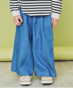 THE SHOP TK / ザ ショップ ティーケー パンツ | 【120-150】デニム＆花柄スカーチョ/ママとおそろい・洗濯機OK