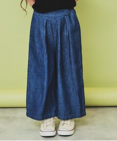 THE SHOP TK / ザ ショップ ティーケー パンツ | 【120-150】デニム＆花柄スカーチョ/ママとおそろい・洗濯機OK