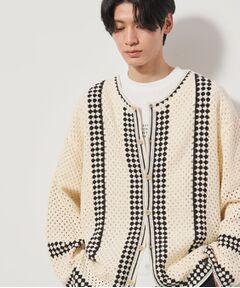 THE SHOP TK / ザ ショップ ティーケー カーディガン・ボレロ | クロシェ編み風ニットカーディガン