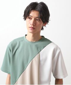 THE SHOP TK / ザ ショップ ティーケー カットソー | アムンゼン異素材切替半袖Tシャツ