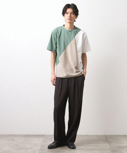 THE SHOP TK / ザ ショップ ティーケー カットソー | アムンゼン異素材切替半袖Tシャツ | 詳細11