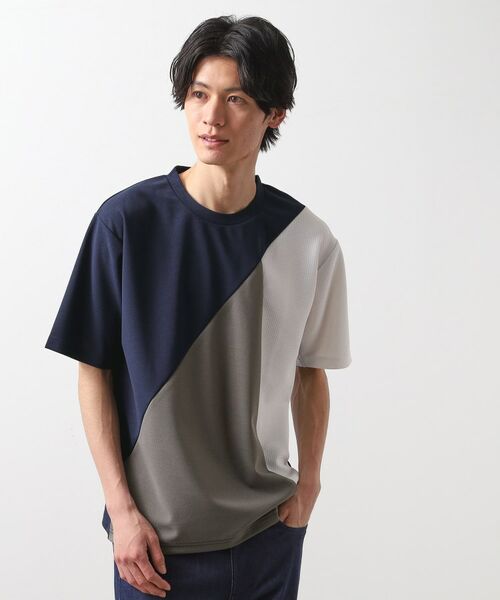 THE SHOP TK / ザ ショップ ティーケー カットソー | アムンゼン異素材切替半袖Tシャツ | 詳細13